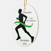 Man Half marathon Runner Ornament in Lt Green (Links)