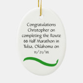 Man Half marathon Runner Ornament in Lt Green (Achterkant)