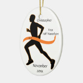 Man Half marathon Runner Ornament in Oranje (Links)