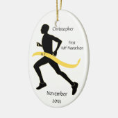 Man Half marathon Runner Ornament in Yellow (Links)