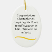 Man Half marathon Runner Ornament in Yellow (Achterkant)