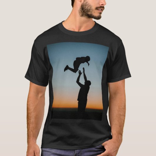 man half mouw mouw t shirt vader dag ontwerp (Voorkant)