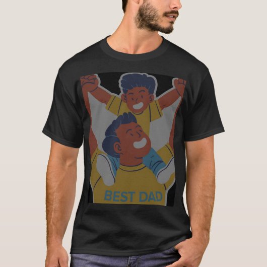 man half mouw t shirt vader dag ontwerp (Voorkant)