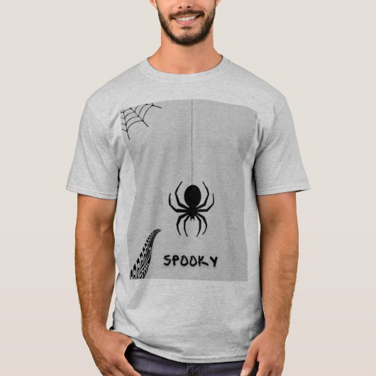man half t-shirt spinnen ontwerp (Voorkant)