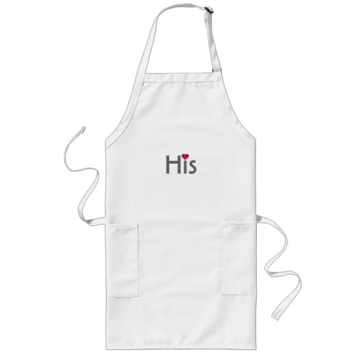 Man half van Zijne en Hers passende apron set Lang Schort (Voorkant)