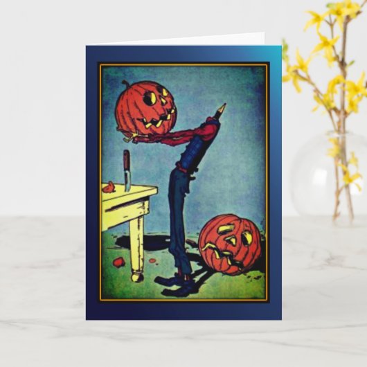 man Halloween Kaart, zonder kop Kaart (Gele Bloem)