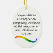 Man halve marathonloper regenbooglintsieraad keramisch ornament (Achterkant)