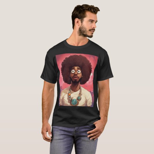 MAN-HANDLEIDING TRENDING KRULLEND HAAR JONGENS BED T-SHIRT (Voorkant volledig)