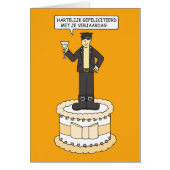 Man Happy Birthday Cartoon in leder (Voorkant)