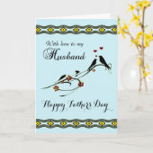 Man / Happy Vaderdag - Liefdesvogels Kaart (Gele Bloem)