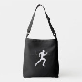 Man Hardlooplopers Silhouet Zwart Crossbody Tas (Achterkant)