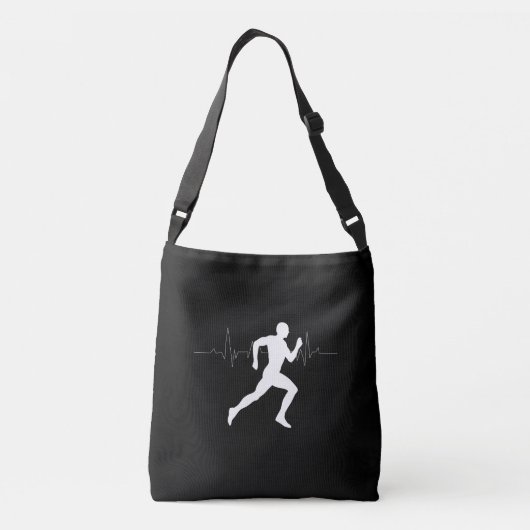 Man Hardlooplopers Silhouet Zwart Crossbody Tas (Achterkant)