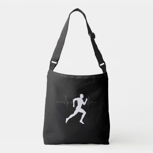 Man Hardlooplopers Silhouet Zwart Crossbody Tas (Voorkant)