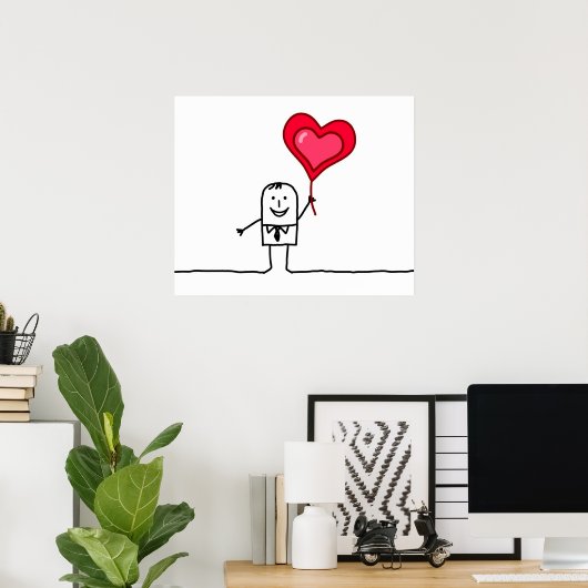 Man & Heart Poster (Thuiskantoor)