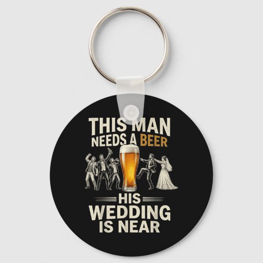 Man Heeft Een Bier Bruidegom Jongens Avond Uit Tro Sleutelhanger (Voorkant)