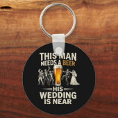 Man Heeft Een Bier Bruidegom Jongens Avond Uit Tro Sleutelhanger (Voorkant)