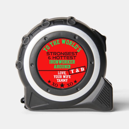 Man Heetste Sterkste Arbeider Monogram Rolmaat (Voorkant)