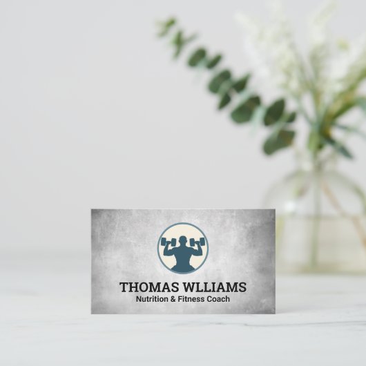 Man hefgewicht visitekaartje (Staand voorkant)