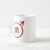 Man Helium Atom Geek Funny Logo Koffiemok (Voorkant links)