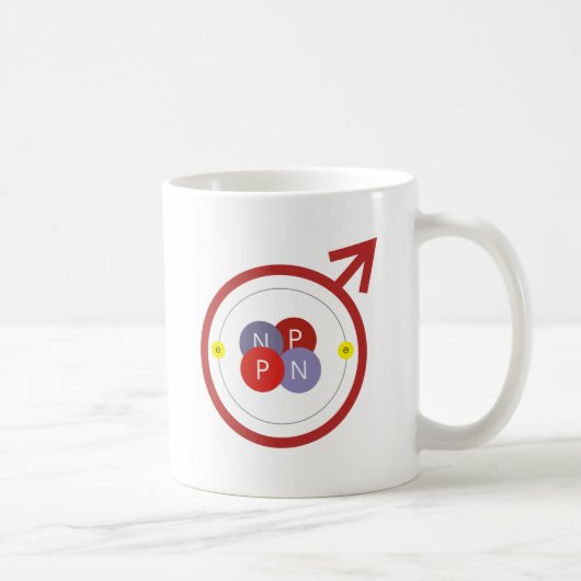 Man Helium Atom Geek Funny Logo Koffiemok (Rechts)