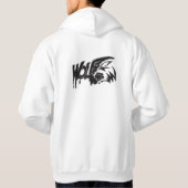 Man Het dragen van een witte hoodie met Scorpion D (Achterkant)