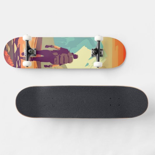 Man Hiking Mountain Valley Adventure Persoonlijk Skateboard (Horizontaal)
