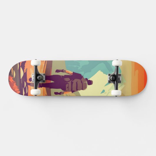 Man Hiking Mountain Valley Adventure Persoonlijk Skateboard (Horizontaal)