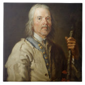 Man Holding a Personeel, c.1800 (olie op canvas) Tegeltje (Voorkant)