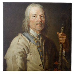 Man Holding a Personeel, c.1800 (olie op canvas) Tegeltje