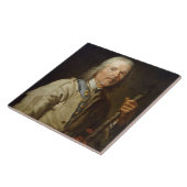 Man Holding a Personeel, c.1800 (olie op canvas) Tegeltje (Zijkant)