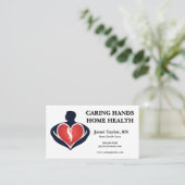 Man Holding Heart Home Health Nurse Visitekaartje (Staand voorkant)