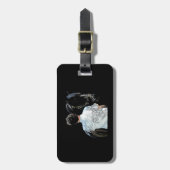 Man Holding Horse Dark Bagagelabel (Voorkant verticaal)