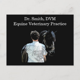 Man Holding Horse Dark Briefkaart