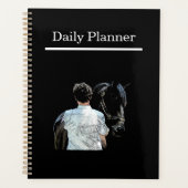 Man Holding Horse Dark Daily Planner (Voorkant)
