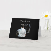 Man Holding Horse Dark Dank je Wenskaart