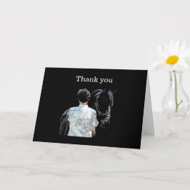 Man Holding Horse Dark Dank je Wenskaart Kaart