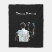 Man Holding Horse Dark Fleece Blanket Deken (Voorkant)
