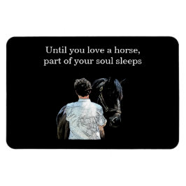 Man Holding Horse Dark Flexible Photo Magnet Magneet