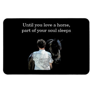 Man Holding Horse Dark Flexible Photo Magnet Magneet