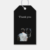 Man Holding Horse Dark Gift Label Cadeaulabel (Voorkant)