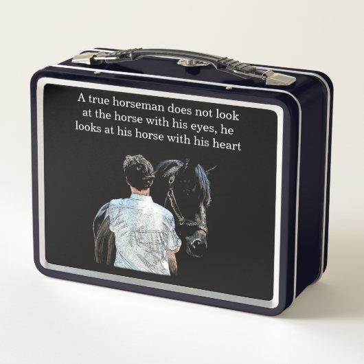 Man Holding Horse Dark Lunch Box (Achterkant)