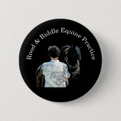 Man Holding Horse Dark Pin Button (Voorkant)