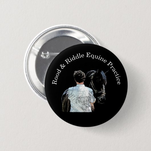 Man Holding Horse Dark Pin Button (Voorkant /achterkant)