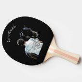Man Holding Horse Dark Ping Pong Paddle Tafeltennisbatje (Zijkant)