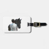 Man Holding Paard Licht Bagagelabel (Voorkant horizontaal)