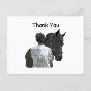 Man Holding Paard Licht Briefkaart