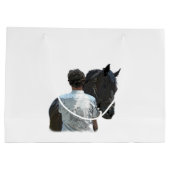 Man Holding Paard Licht Cadeau Bag Groot Cadeauzakje (Achterkant)