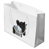 Man Holding Paard Licht Cadeau Bag Groot Cadeauzakje (Achterkant Gekanteld)