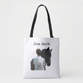 Man Holding Paard Licht Canvas tas (Voorkant)