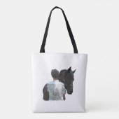 Man Holding Paard Licht Canvas tas (Achterkant)
